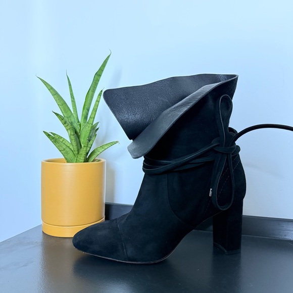 Alexandre Birman black suede wrap tie block heel boots – size 39.5 (US 8.5 - 9) - Picture 4 of 7